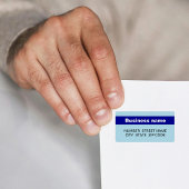 Benadrukte Bedrijfsnaam op Licht Blauw Adres Etiket
