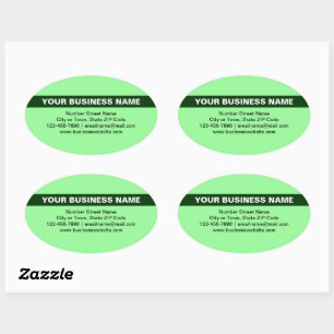Benadrukte Bedrijfsnaam op Licht Groen Ovale Sticker