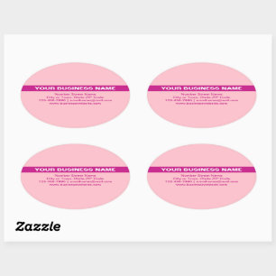 Benadrukte Bedrijfsnaam op Roze Oval Sticker