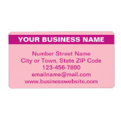 Benadrukte bedrijfsnaam op Roze verzendlabel (Voorkant)