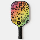  benaming Cute Girly Floral Cool Rainbow Pickleball Paddle (Voorkant)