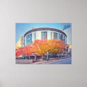 Benaroya Hall in Seattle in de herfst Canvas Afdruk