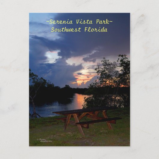 Bench canal sunset Florida Briefkaart (Voorkant)