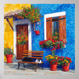 Bench Companions - Venetië-geïnspireerde Cats Post Poster