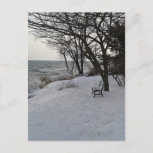 Bench in Winter Snow Briefkaart