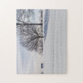 Bench on Snow Covered Hill Legpuzzel (Verticaal)