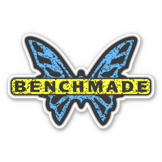 Benchmade Messen Retro Batman Vlinder Sticker (Voorkant)