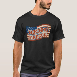 Bend City Oregon Amerikaanse vlag T-shirt