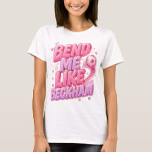 Bend Me Like Beckham Roze Voetbal Grafische T-shir
