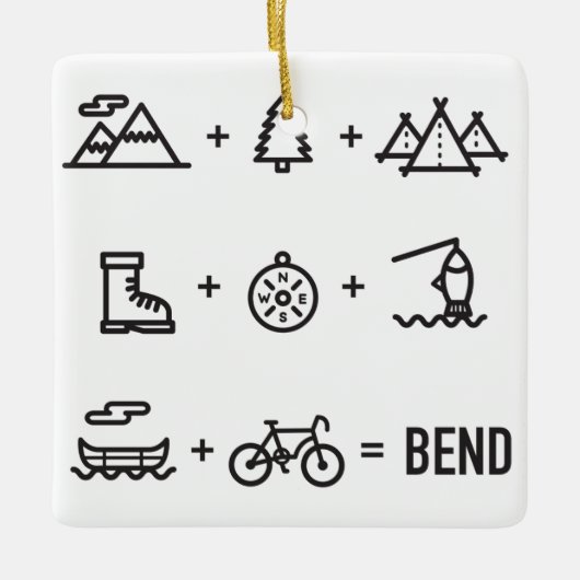 Bend Oregon Activities Equation Logo Keramisch Ornament (Voorkant)