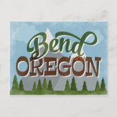 Bend Oregon Fun Retro Snowy Mountains Briefkaart (Voorkant)