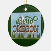 Bend Oregon Fun Retro Snowy Mountains Keramisch Ornament (Links)