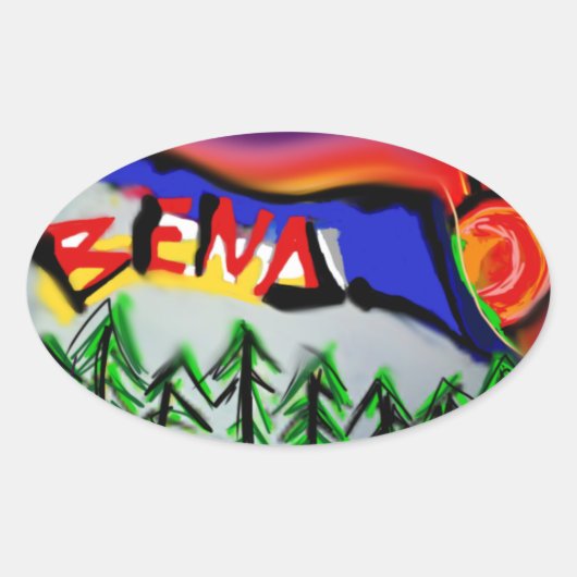 Bend Oregon Logo Ovale Sticker (Voorkant)