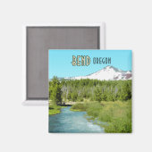 Bend Oregon Mountain Vintage Magneet (Voorkant / Achterkant)
