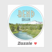 Bend Oregon Mountain Vintage Sticker (Vel)