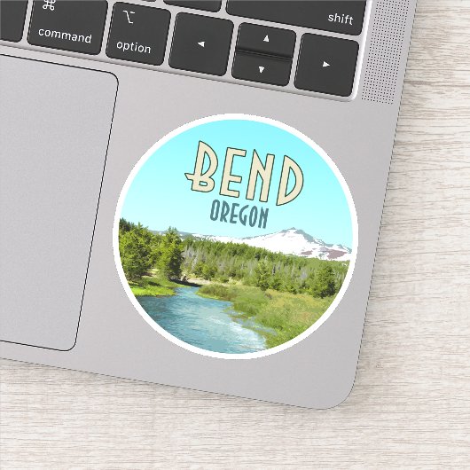 Bend Oregon Mountain Vintage Sticker (Detail)