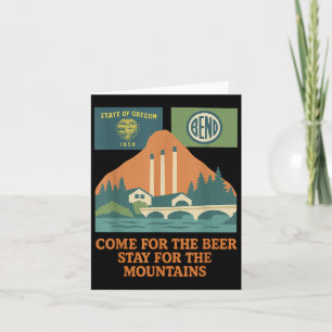 Bend Oregon Retro-vintage Bergen & Bier Voor Kaart