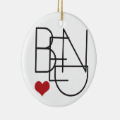Bend Oregon Word Heart Logo Keramisch Ornament (Rechts)