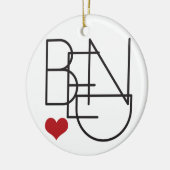 Bend Oregon Word Heart Logo Keramisch Ornament (Links)