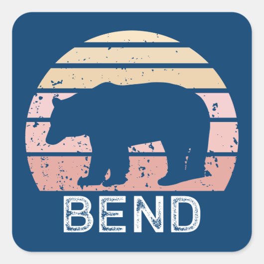 Bend Retro-Beer Vierkante Sticker (Voorkant)