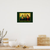 Bendicion del Hogar Jesus & Virgen Spaans Poster (Keuken)