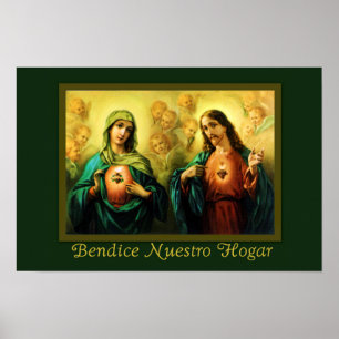 Bendicion del Hogar Jesus & Virgen Spaans Poster