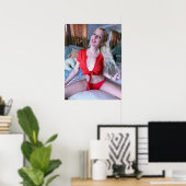 Bendy Barbie Red Smile Poster (Thuiskantoor)