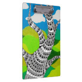 Bendy Tree Design Clouds Grassy Landscape Klembord (Rechts)