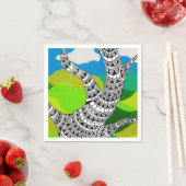 Bendy Tree Design Clouds Grassy Landscape Servet (Insitu)