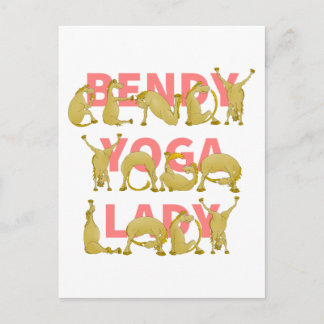 Bendy Yoga Lady Grappig Schattige Pony Briefkaart
