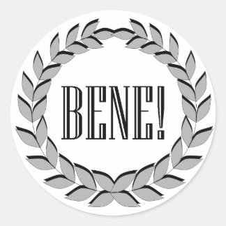 Bene. Goed gedaan! Ronde Sticker