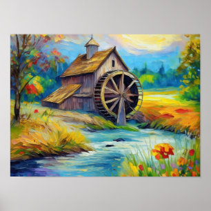 Beneden op de boerderij 2 - Landelijke kunstsfeer Poster