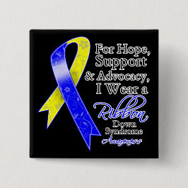 Beneden Syndrome Support Hope Awareness Vierkante Button 5,1 Cm