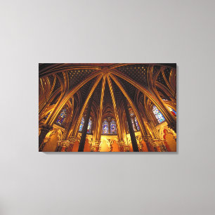 Benedenkapel van de Sainte-Chapelle, Parijs, Canvas Afdruk