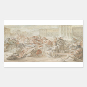 Benedetto Luti - Pius V en de ambassadeur van de Rechthoekige Sticker