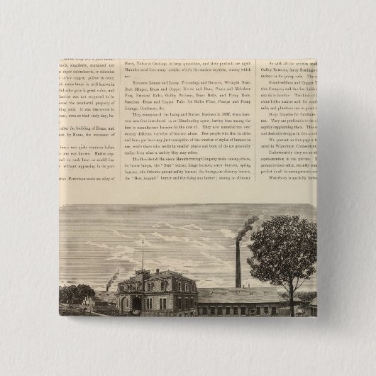 Benedict and Burnham Manufacturing Company Vierkante Button 5,1 Cm (Voorkant)