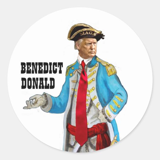 Benedict Donald Ronde Sticker (Voorkant)