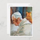 Benedict XVI briefkaart waterverf (Voorkant / Achterkant)