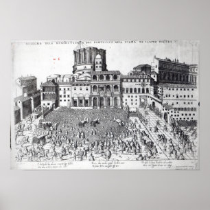 Benedictie van de paus op het Sint-Peter-plein Poster