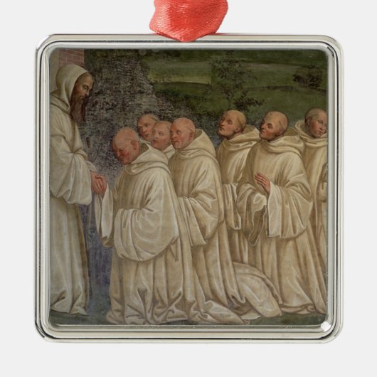 Benedictine Monks uit het leven van St. Benedict ( Metalen Ornament (Voorkant)
