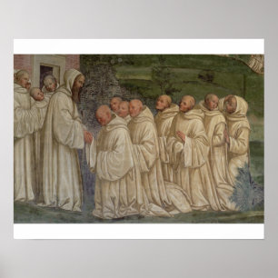 Benedictine Monks uit het leven van St. Benedict ( Poster