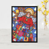 Bénédiction abondante Carte Ange de Noël (Fleur jaune)