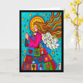 Bénédiction abondante Joyeuse Carte d'Ange de vie (Fleur jaune)