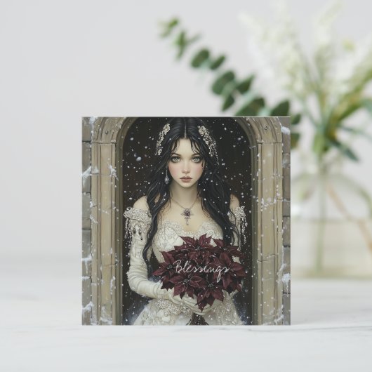 Bénédiction Beauté gothique Carte de Noël (Debout devant)