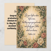 Bénédiction Chrétienne Sois la Lumière Carte de Fé (Devant / Derrière)