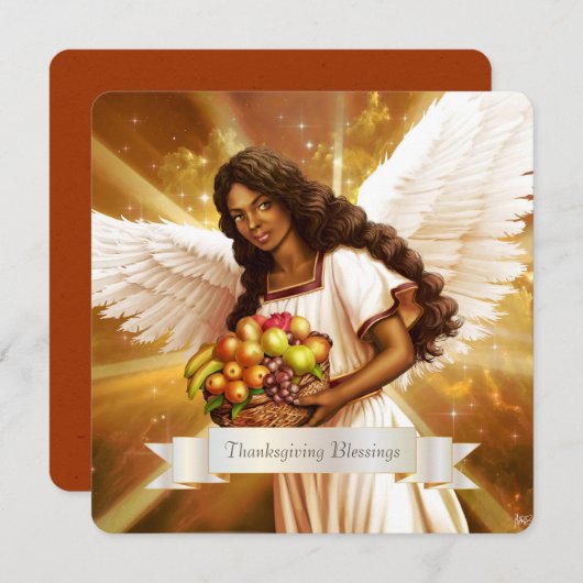 Bénédiction d'action de grâce. Carte à plat religi (Devant / Derrière)