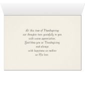 Bénédiction d'action de grâce. Carte de fin de ann (Intérieur Horizontal (Bas))