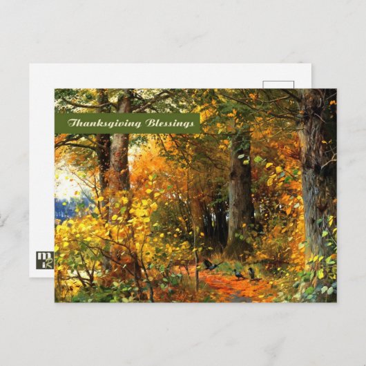 Bénédiction d'action de grâce. Carte postale Art (Devant / Derrière)