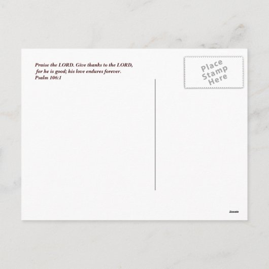 Bénédiction d'action de grâce. Carte postale perso (Dos)