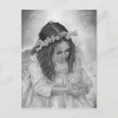 Bénédiction de colombe fille ange Carte postale (Devant)
